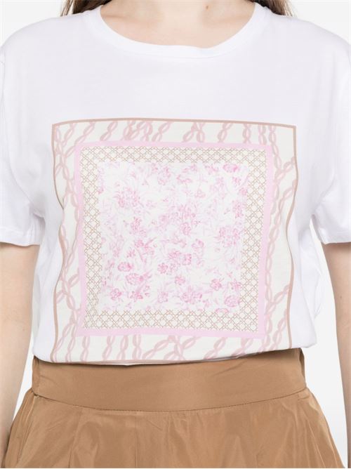 T-shirt donna Emme Marella bianca e rosa con stampa EMME Marella | RACCONTO002